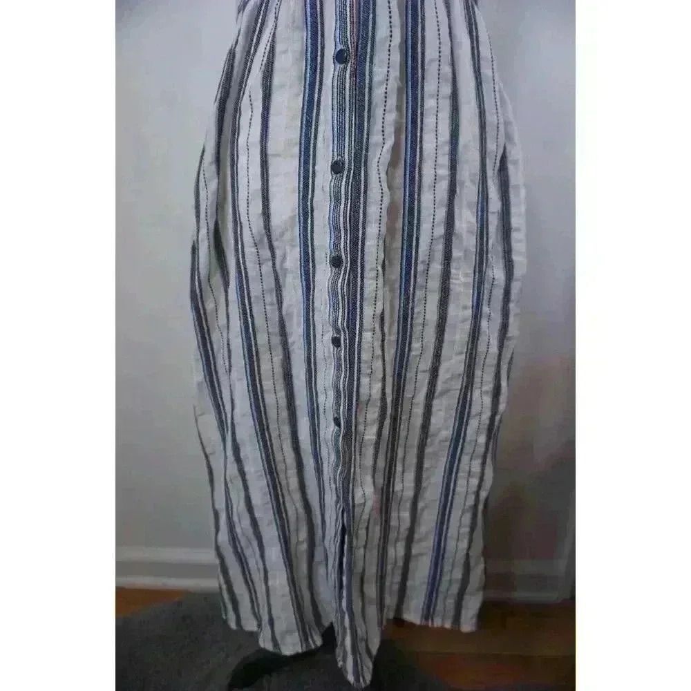 Zara Striped Sleeveless Button-Up Wide-Strap Dress, Size XS - Picture 5 of 16